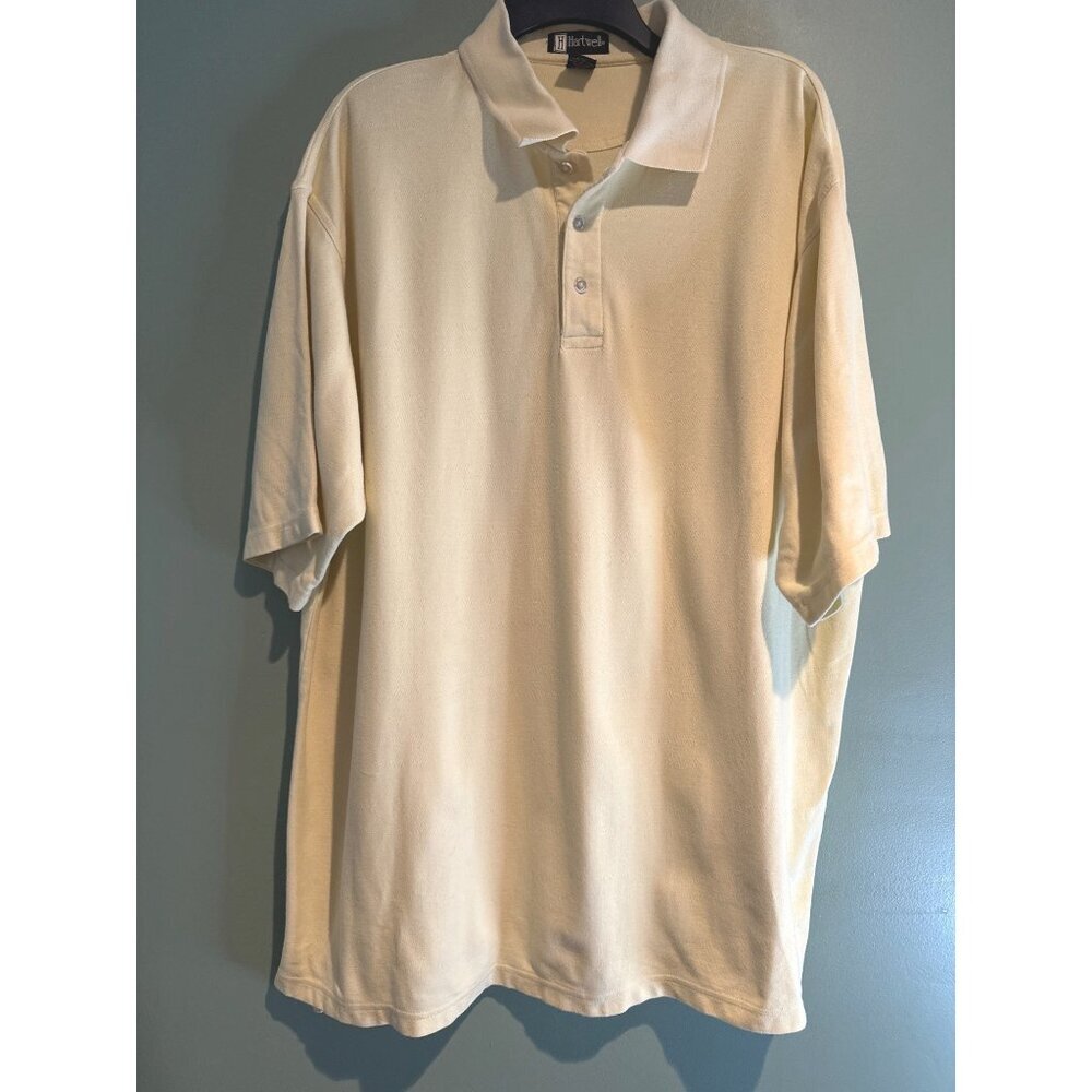 Hartwell 3XL Men’s Polo 100% Pima Cotton Pale Yellow Soft Classic Casual Preppy